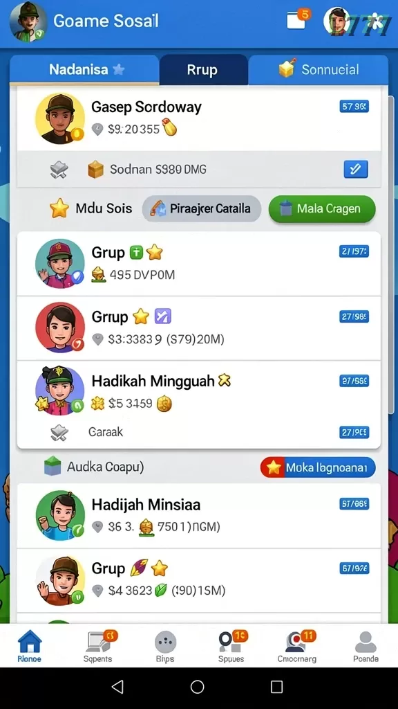 Cuplikan layar JKTGAME — menu navigasi
